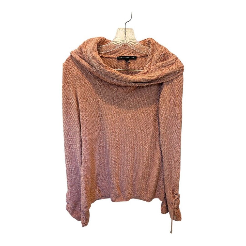 White House Black Market WHBM S Cowl Neck Bell Sleeve Sweater Pink Winter Boho
